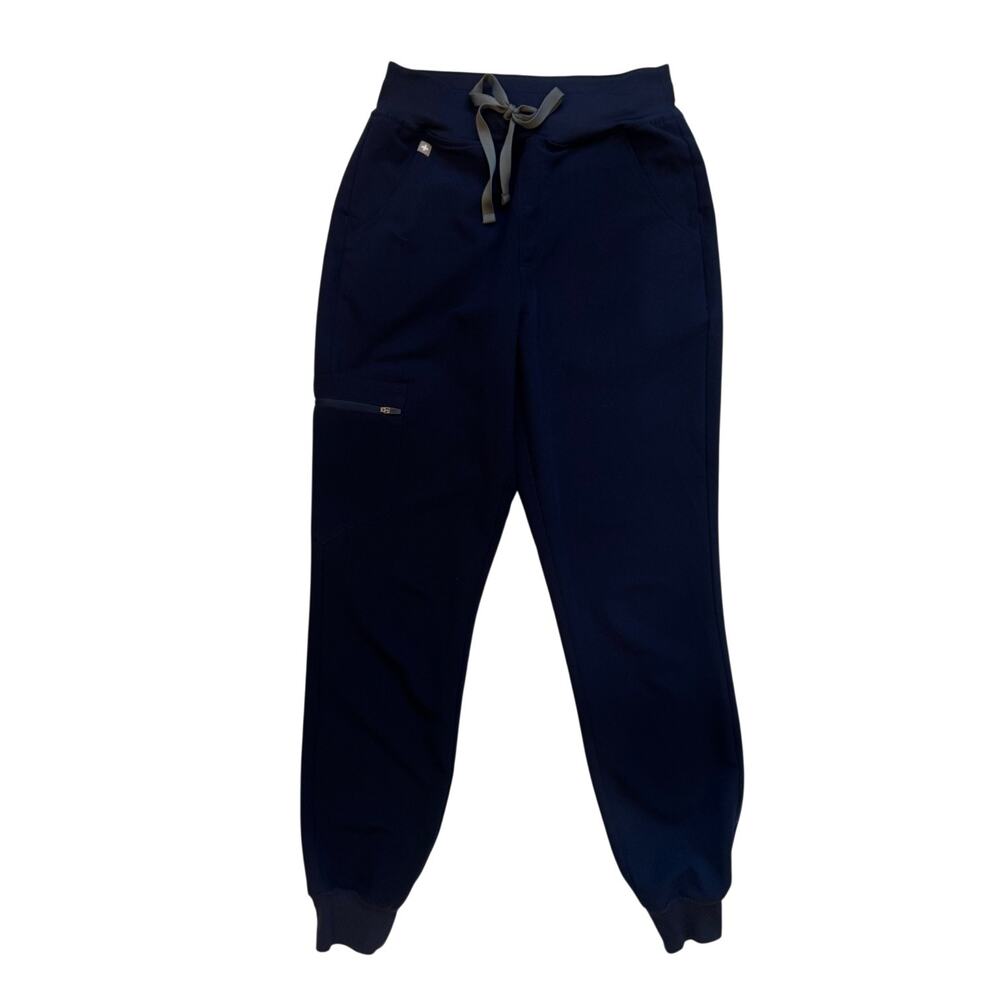 FIGS Zamora Jogger Scrub Pants Women’s XS Navy Blue Silver Drawstring Healthcare - Picture 8 of 9
